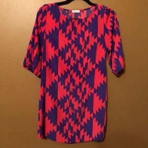 Everly Pink & Purple Midi Dress